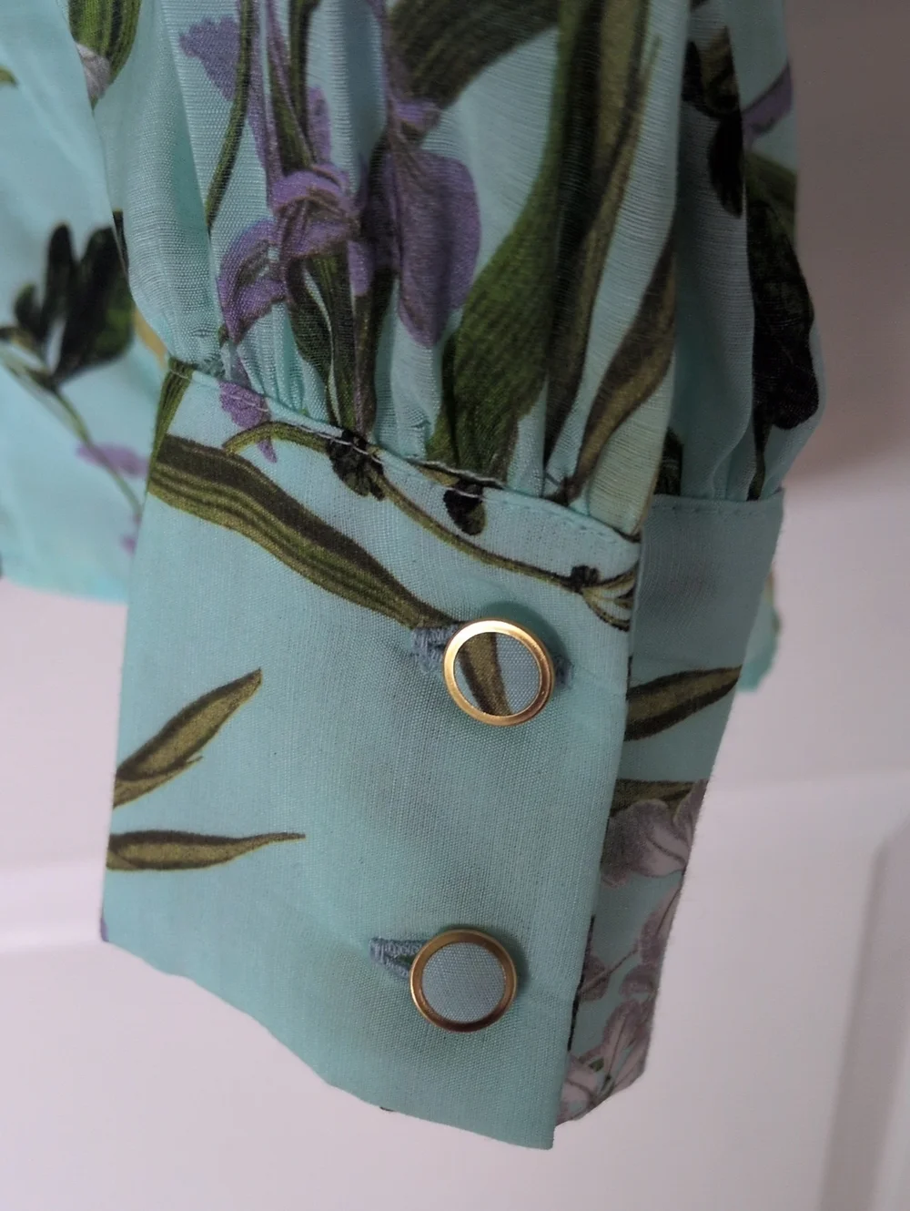 Tahari ASL Light Mint Floral Button-Front Sample Set Size 6